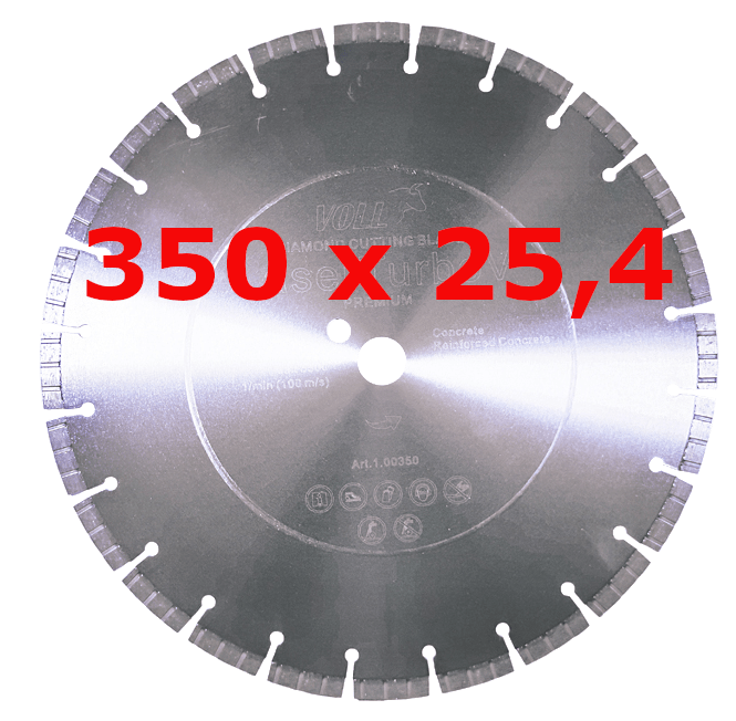 Алмазный диск 350 х 25.4 мм VOLL LaserTurbo V