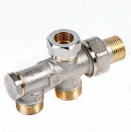 Прямой Запорно-регулирующий клапан Standard, для нижнего подключения, для однотрубной системы, с/с 35мм